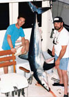 This 350 lb Mako Shark was caught on a fishing trip aboard Old Hat