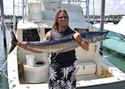 A big Wahoo caught on a fishing charter aboard Old Hat.